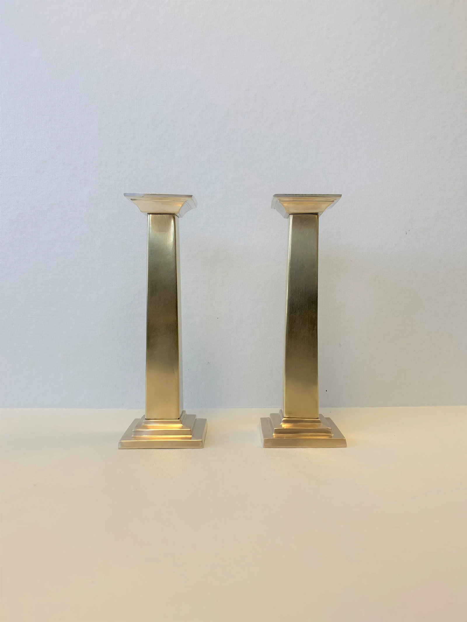 1980s Neoclassic Column Candlesticks - a Pair - 8