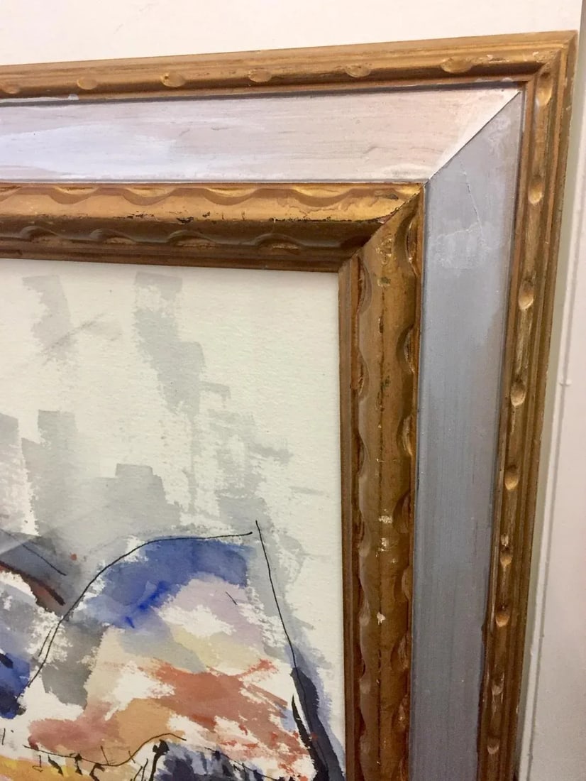 Vintage John Howard Gould (Canada, 1929-2010) Original "Girl in Repose" Watercolor Painting Circa 19 - 6