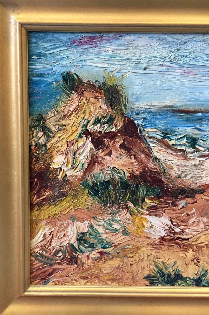 1963 Original Signed "Fire Island" Impasto Painting - 5