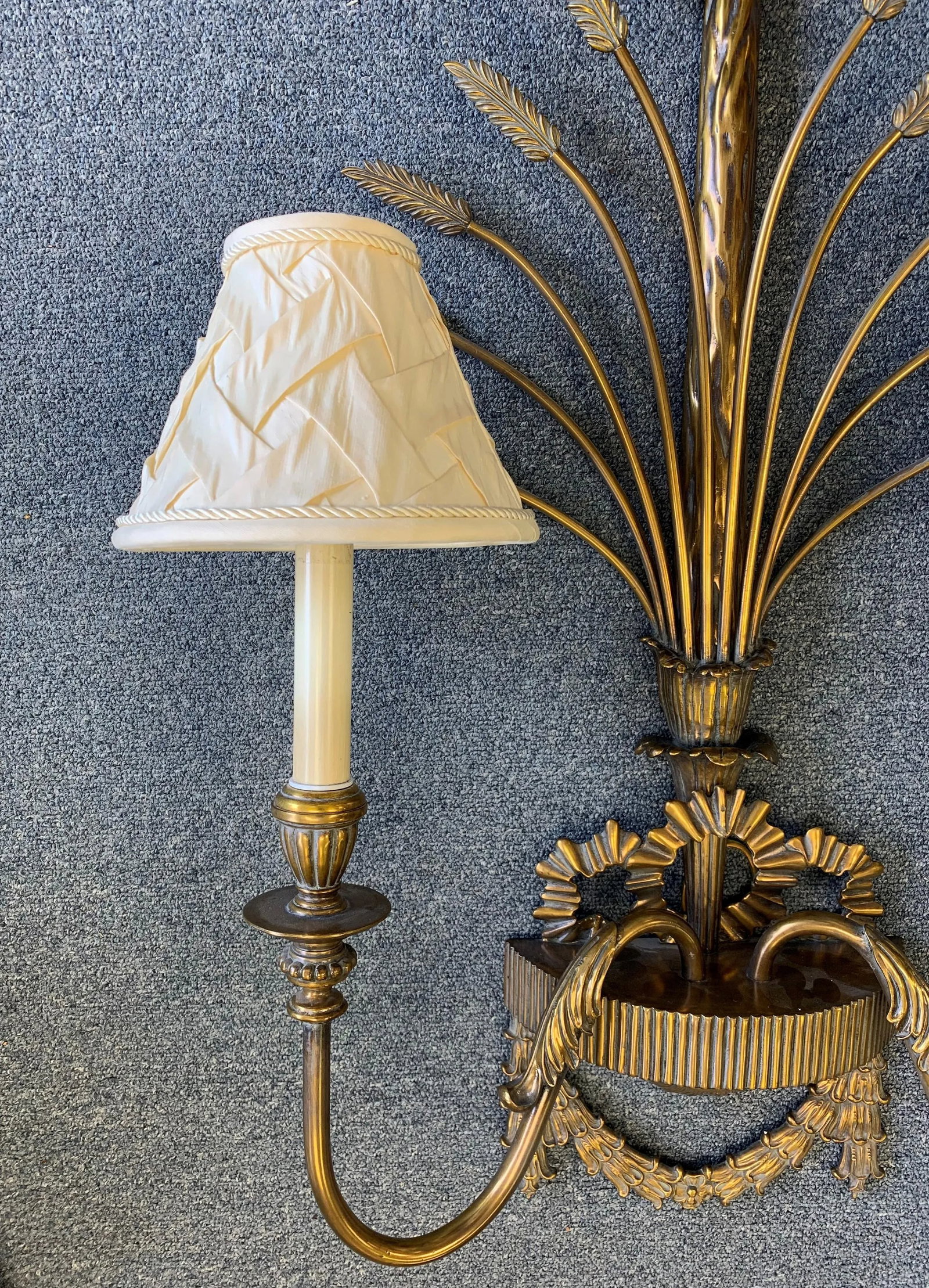 Vintage Large La Barge Hollywood Regency Style Brass 2-Light Wall Sconces - A Pair - 5