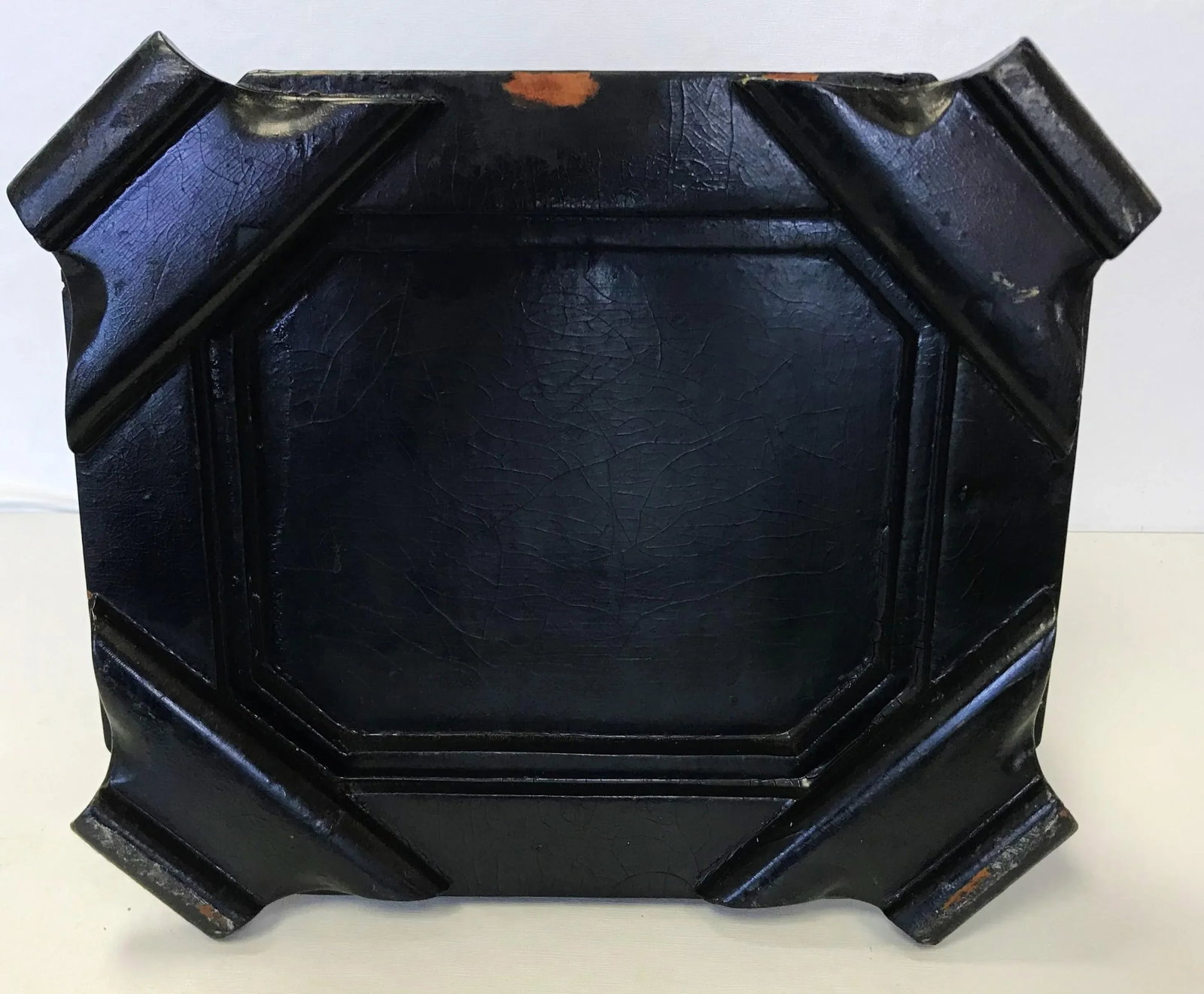 19th Century Papier Mâché Lacquered Jewelry Box Hand Painted with Inlaid With - 6
