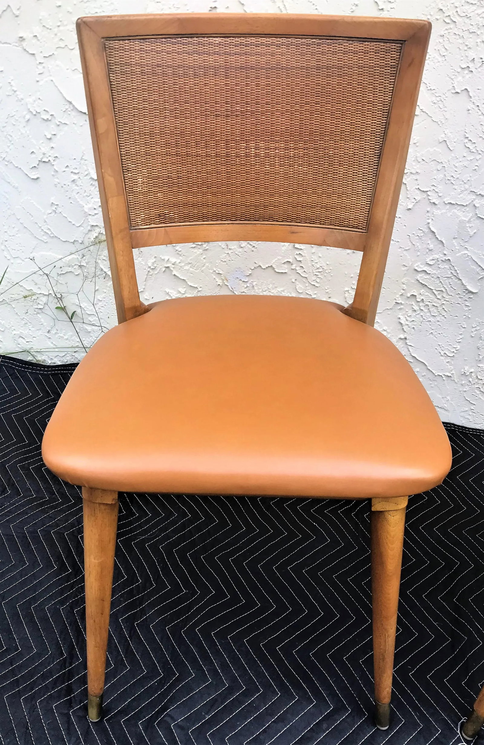 Mid-Century Modern William A. Berkey for John Widdicomb Walnut Side Chairs With Faux Leather Seats - - 2