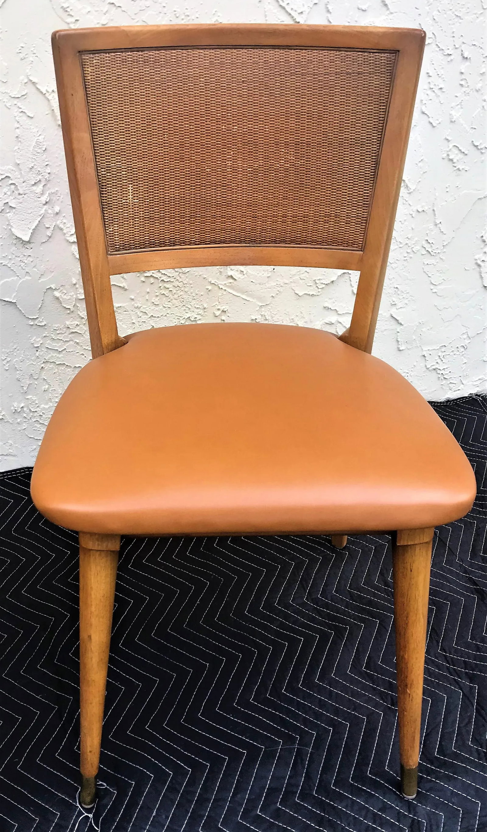 Mid-Century Modern William A. Berkey for John Widdicomb Walnut Side Chairs With Faux Leather Seats - - 3