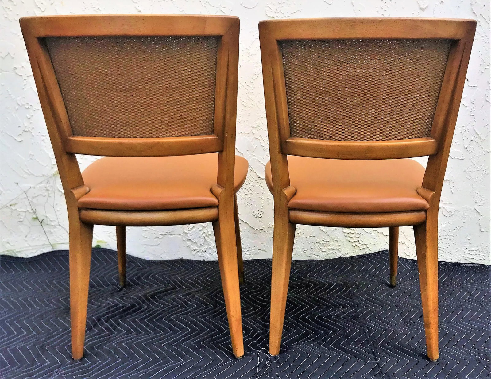 Mid-Century Modern William A. Berkey for John Widdicomb Walnut Side Chairs With Faux Leather Seats - - 6