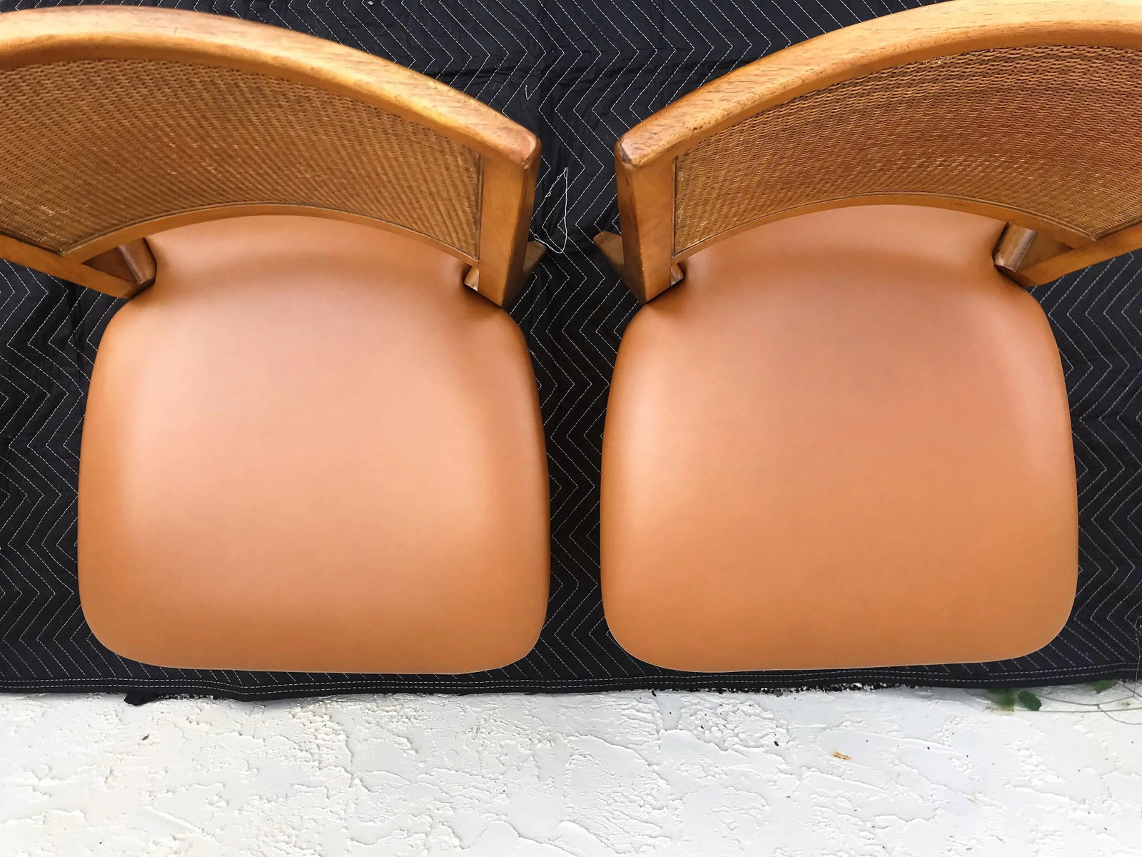 Mid-Century Modern William A. Berkey for John Widdicomb Walnut Side Chairs With Faux Leather Seats - - 7