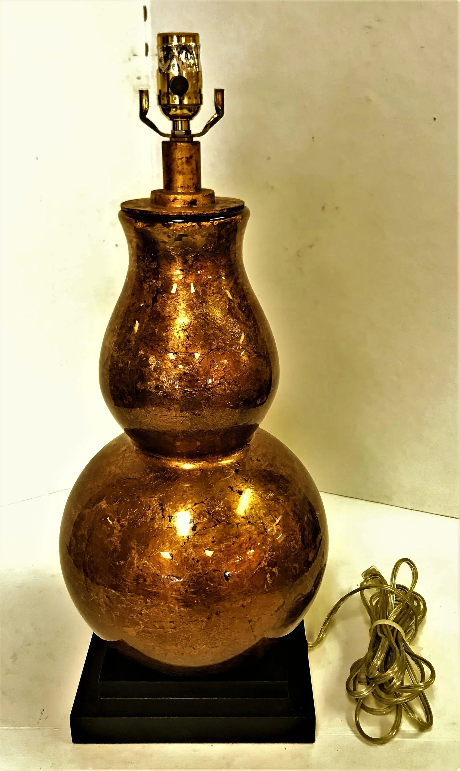 Vintage Large Thomas O'Brien for Visual Comfort Double Gourd Glass Lamp - 2