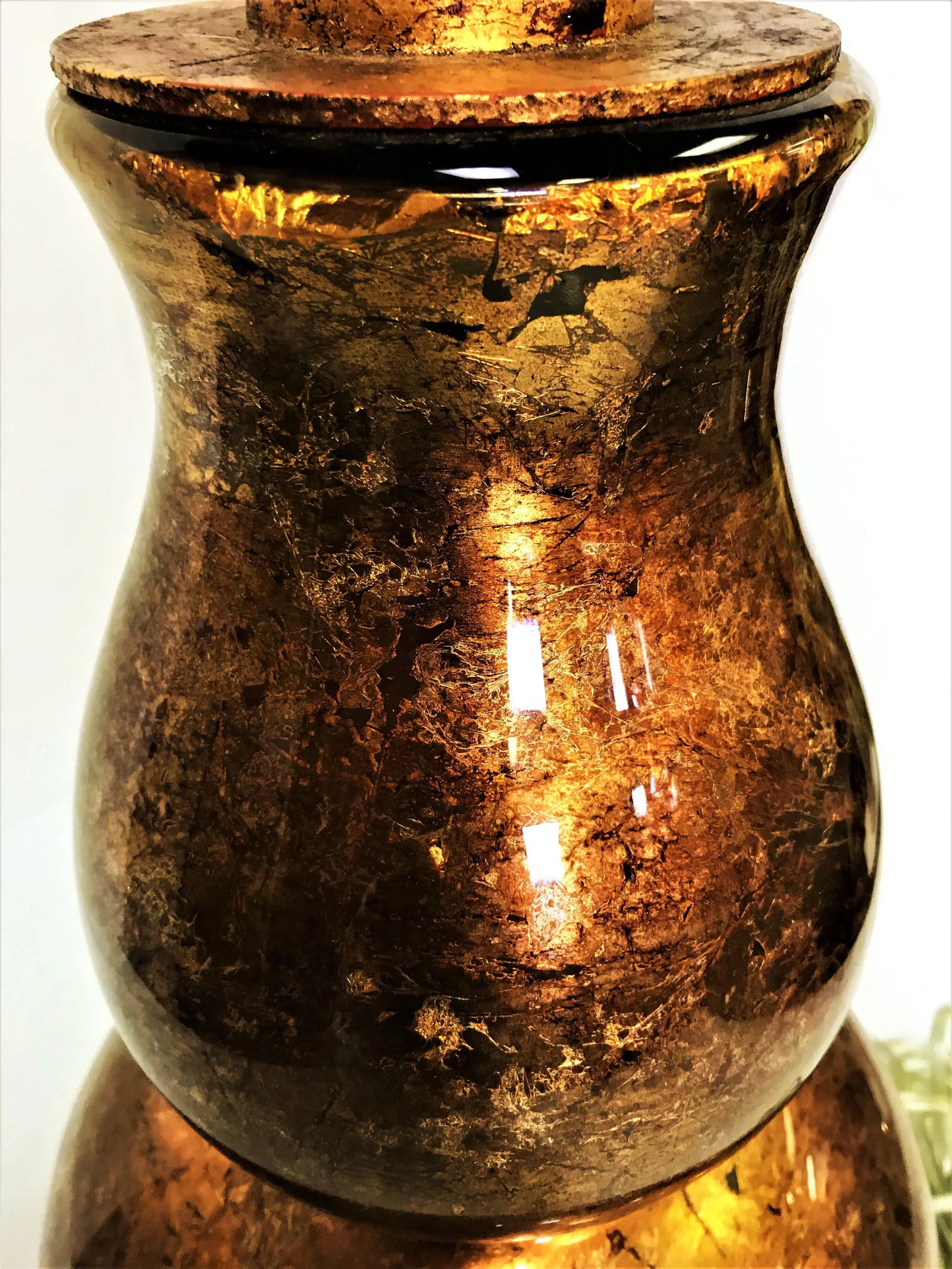 Vintage Large Thomas O'Brien for Visual Comfort Double Gourd Glass Lamp - 5