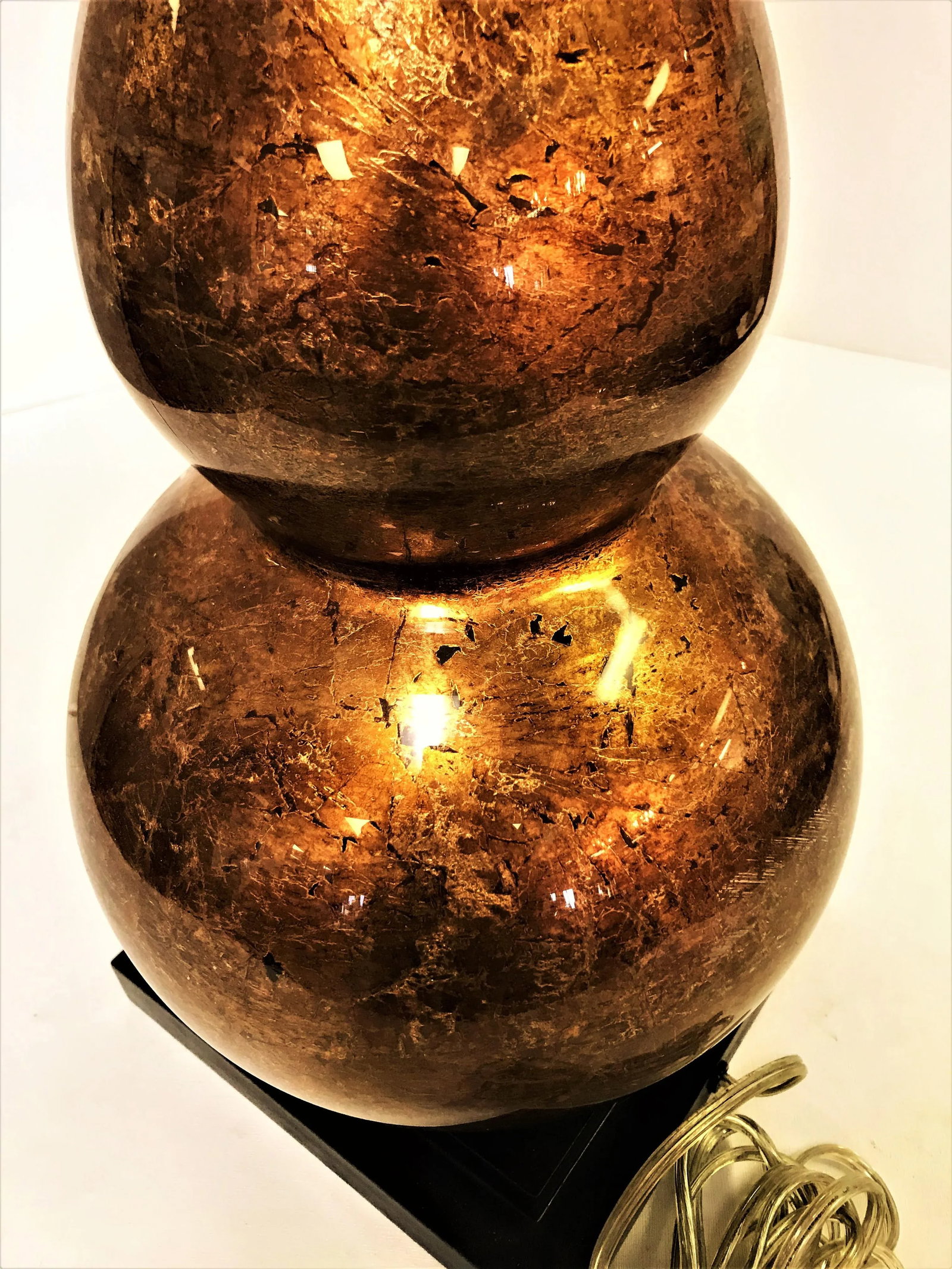 Vintage Large Thomas O'Brien for Visual Comfort Double Gourd Glass Lamp - 6