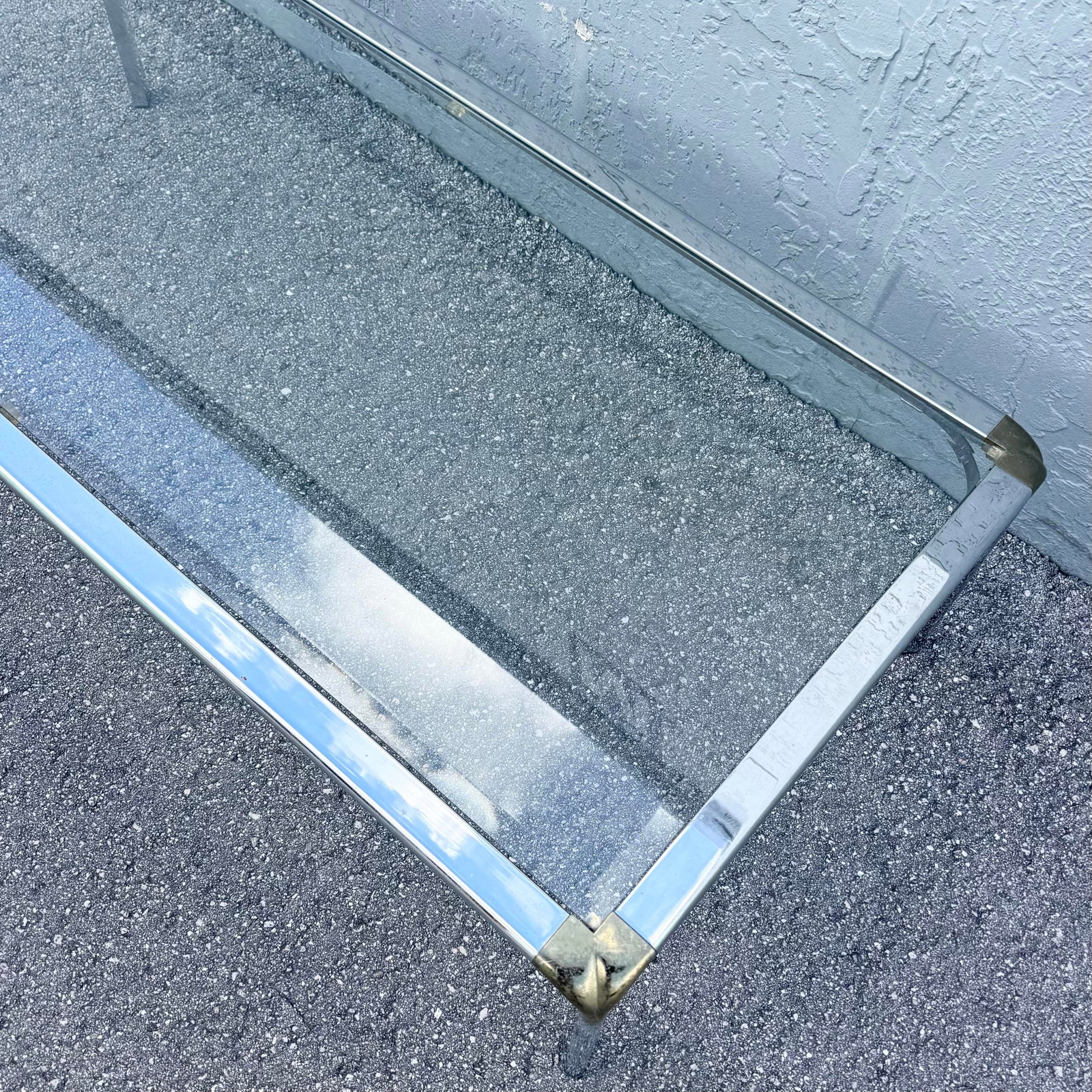 Hollywood Regency Golden Chrome Coffee Table - 4
