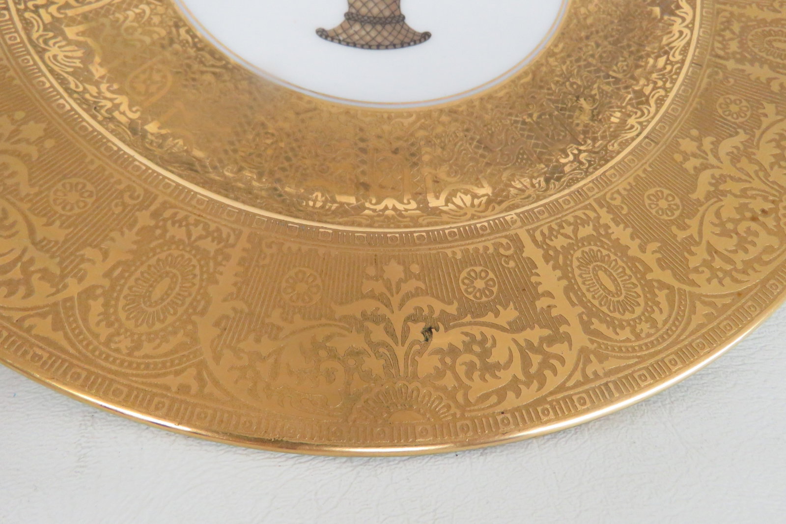 Early 20th Century Heinrich and Co Selb Bavaria Porcelain 22k Filigree Set of 5 Plates 4802b - 10