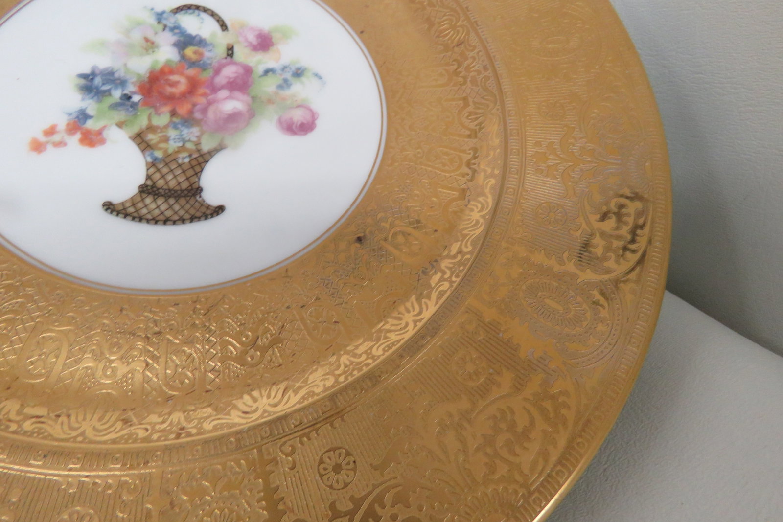 Early 20th Century Heinrich and Co Selb Bavaria Porcelain 22k Filigree Set of 5 Plates 4802b - 13