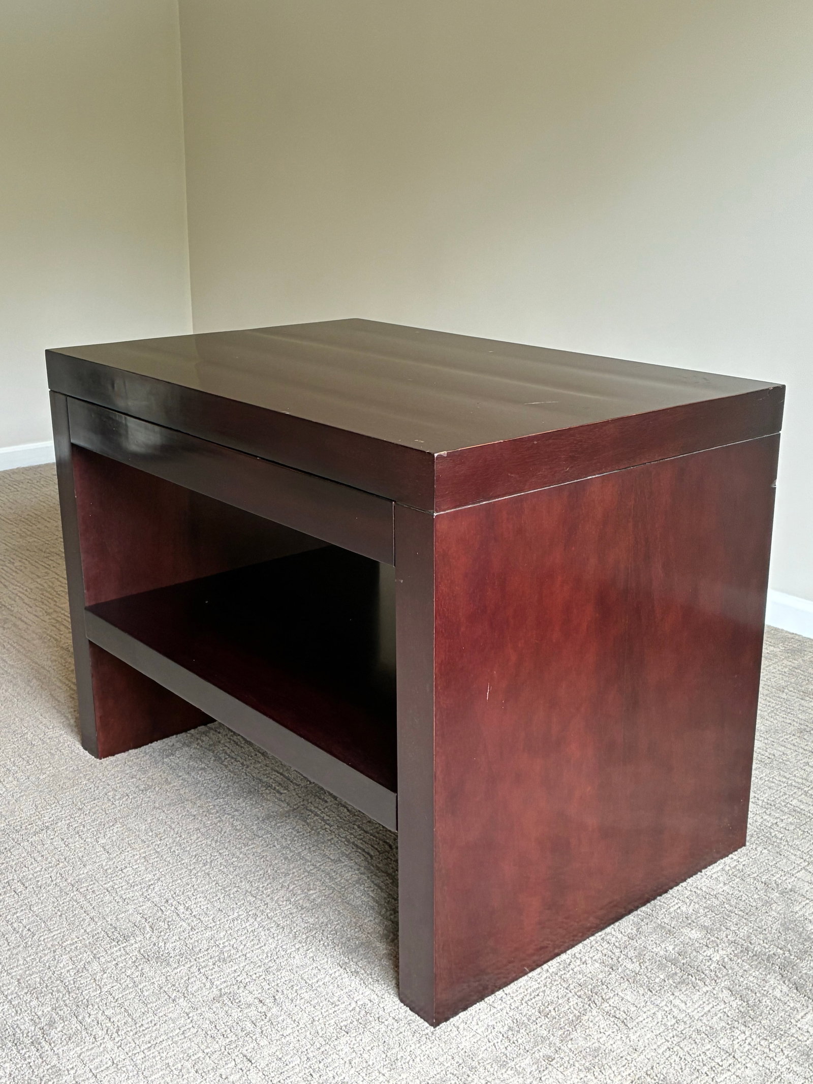 Late 20th Century Barbara Barry for Baker Dark Mahogany Modern Side Table / Nightstand With Pull-Out - 6