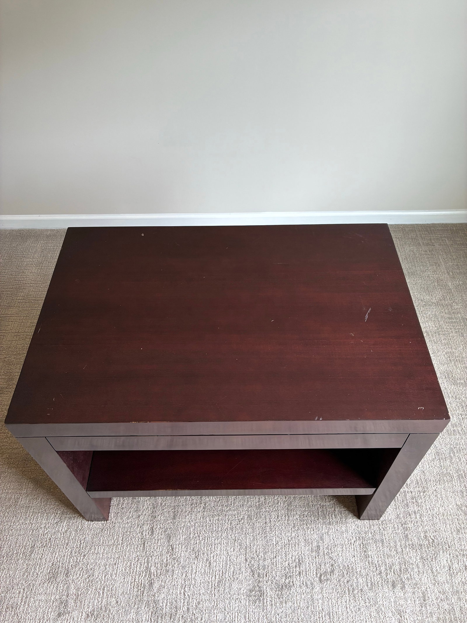 Late 20th Century Barbara Barry for Baker Dark Mahogany Modern Side Table / Nightstand With Pull-Out - 7