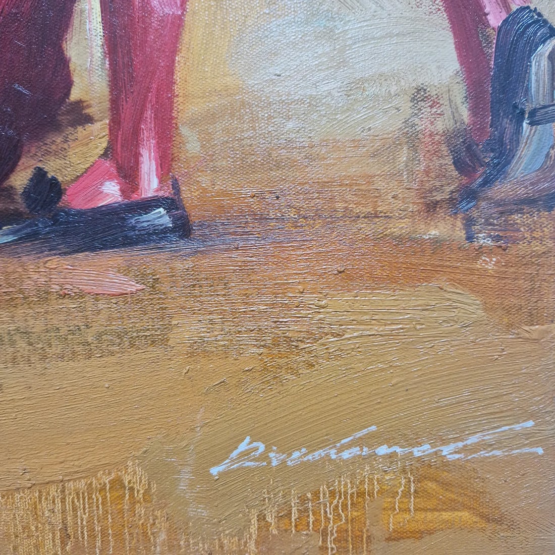 Mid-20th Century Signed Illegibly - Bullfight Scene With Matador, Oil on Canvas - 3