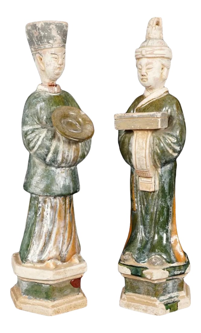 Two Ming Style Chinese Pottery Dignitaries (1 of 12)