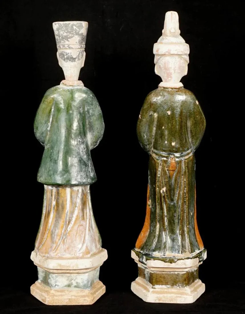 Two Ming Style Chinese Pottery Dignitaries - 2