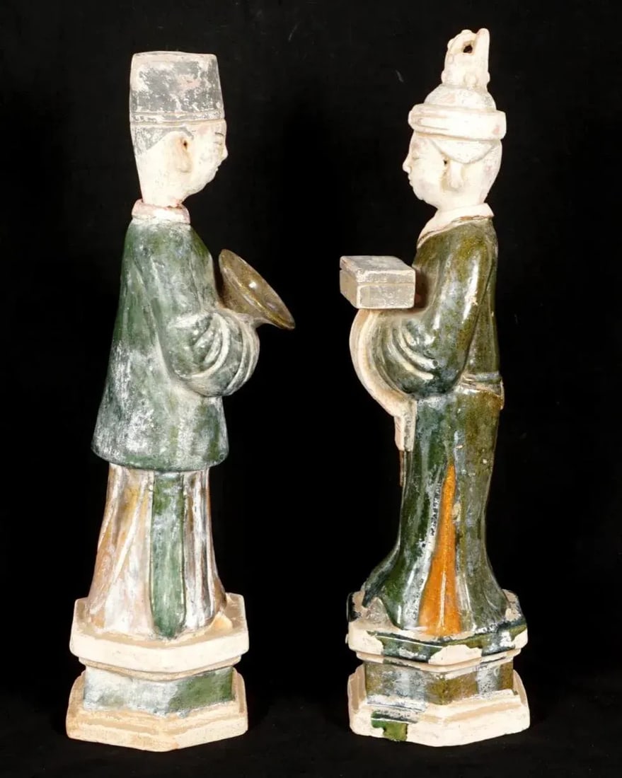 Two Ming Style Chinese Pottery Dignitaries - 3