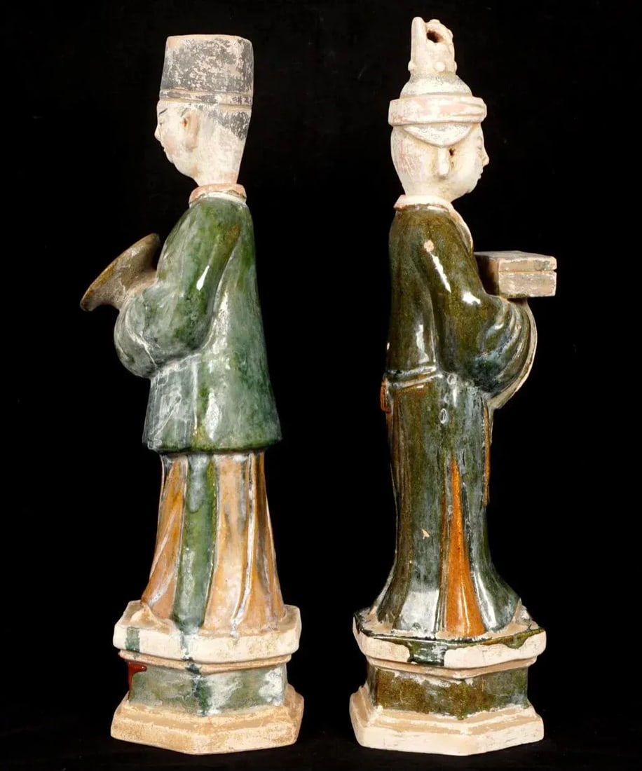 Two Ming Style Chinese Pottery Dignitaries - 5