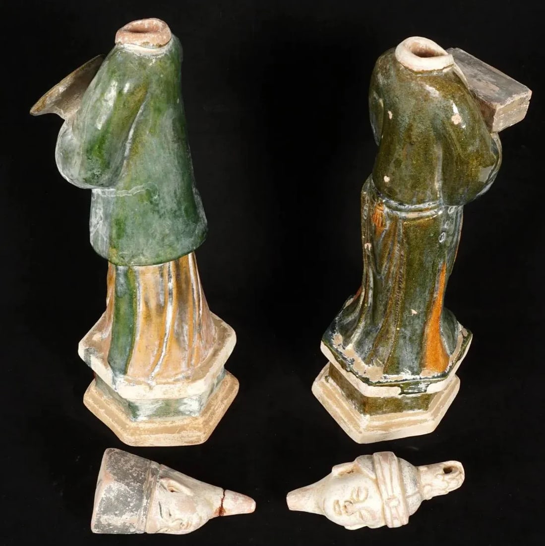 Two Ming Style Chinese Pottery Dignitaries - 6