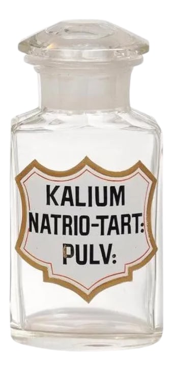 1840s French Louis-Philippe Period Glass Apothecary Jar with Latin Label: Six French glass apothecary lidded jars from the mid-19th century, priced and sold individually: $295 each. Created in France under the reign of king Louis-Philippe, each of this set of pharmacy jars