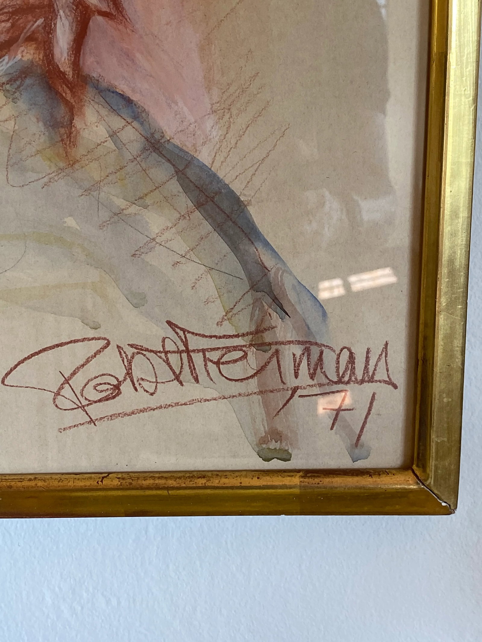 Robert Freiman - 1970s "Ilene" Portrait Watercolor Painting - Framed - 2