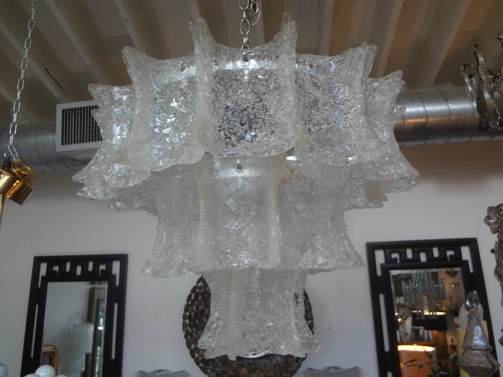 Mid-Century Modern Venini Attributed Murano Glass Chandelier - 11