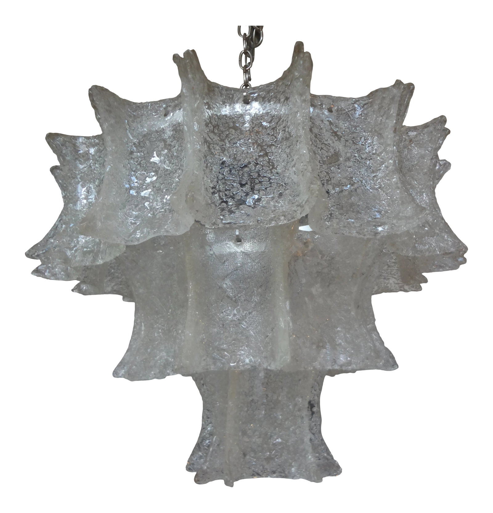 Mid-Century Modern Venini Attributed Murano Glass Chandelier (1 of 11)