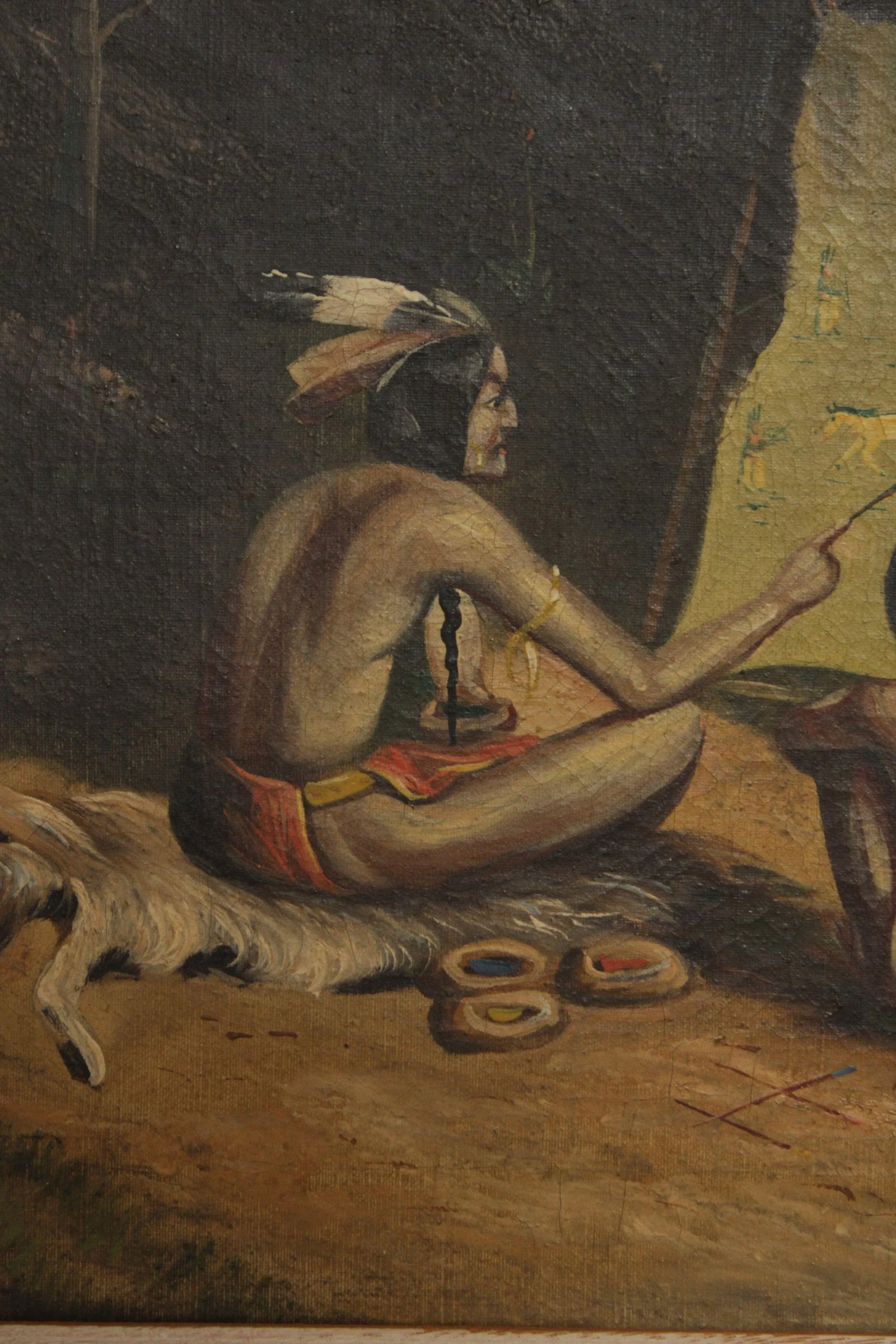 Early 20th C. Native American Oil Painting - 11