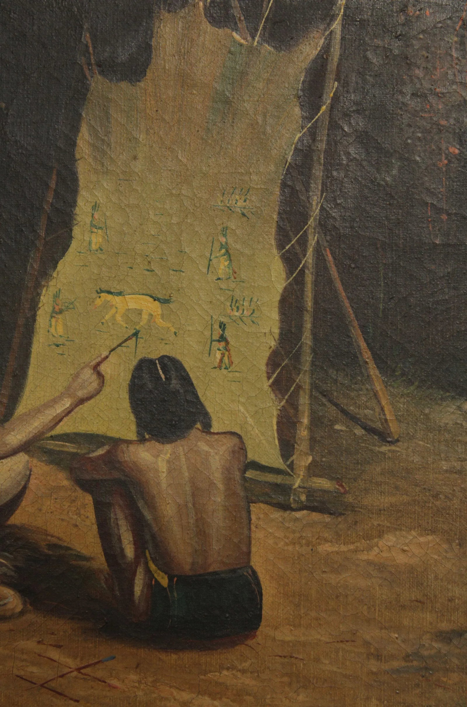 Early 20th C. Native American Oil Painting - 12