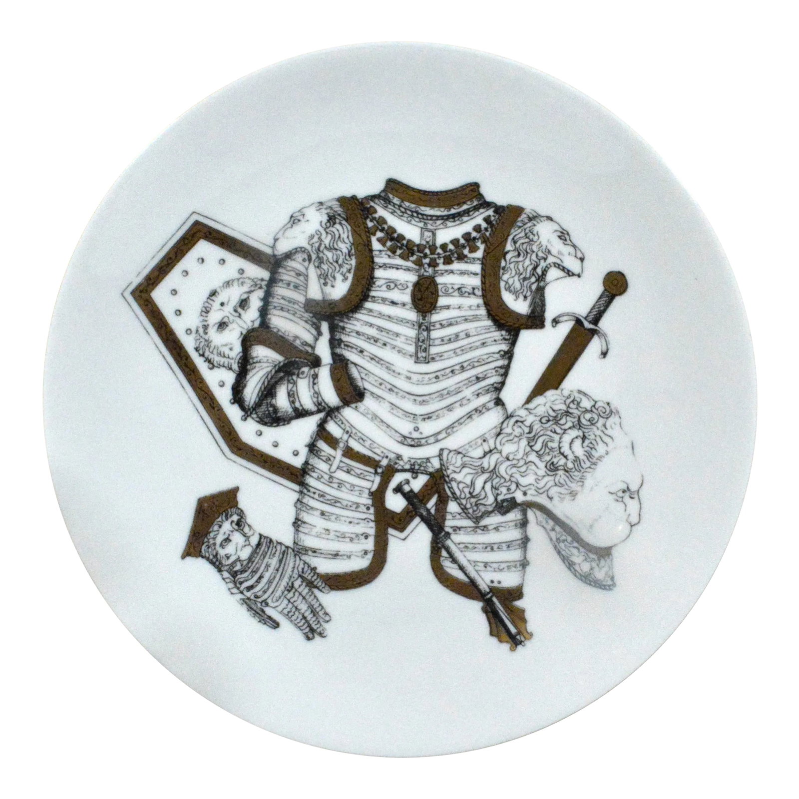 1960s Vintage Piero Fornasetti Plate With Coats of Armour, Armature Pattern,#4 in Series (1 of 6)