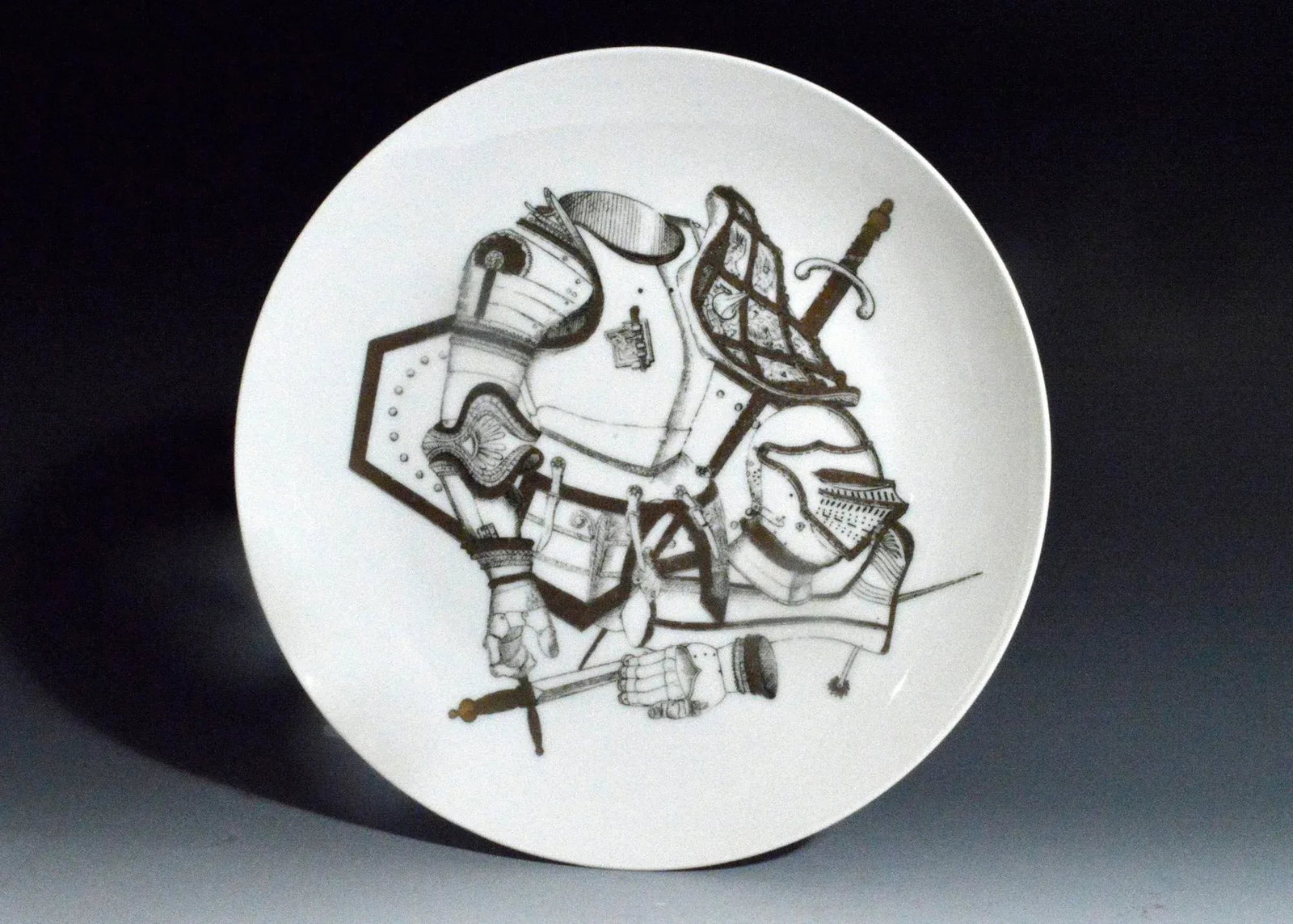 1960s Vintage Piero Fornasetti Plate With Coats of Armour, Armature Pattern,#4 in Series - 3