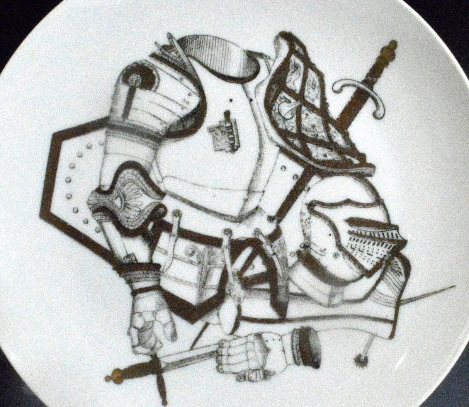 1960s Vintage Piero Fornasetti Plate With Coats of Armour, Armature Pattern,#4 in Series - 4