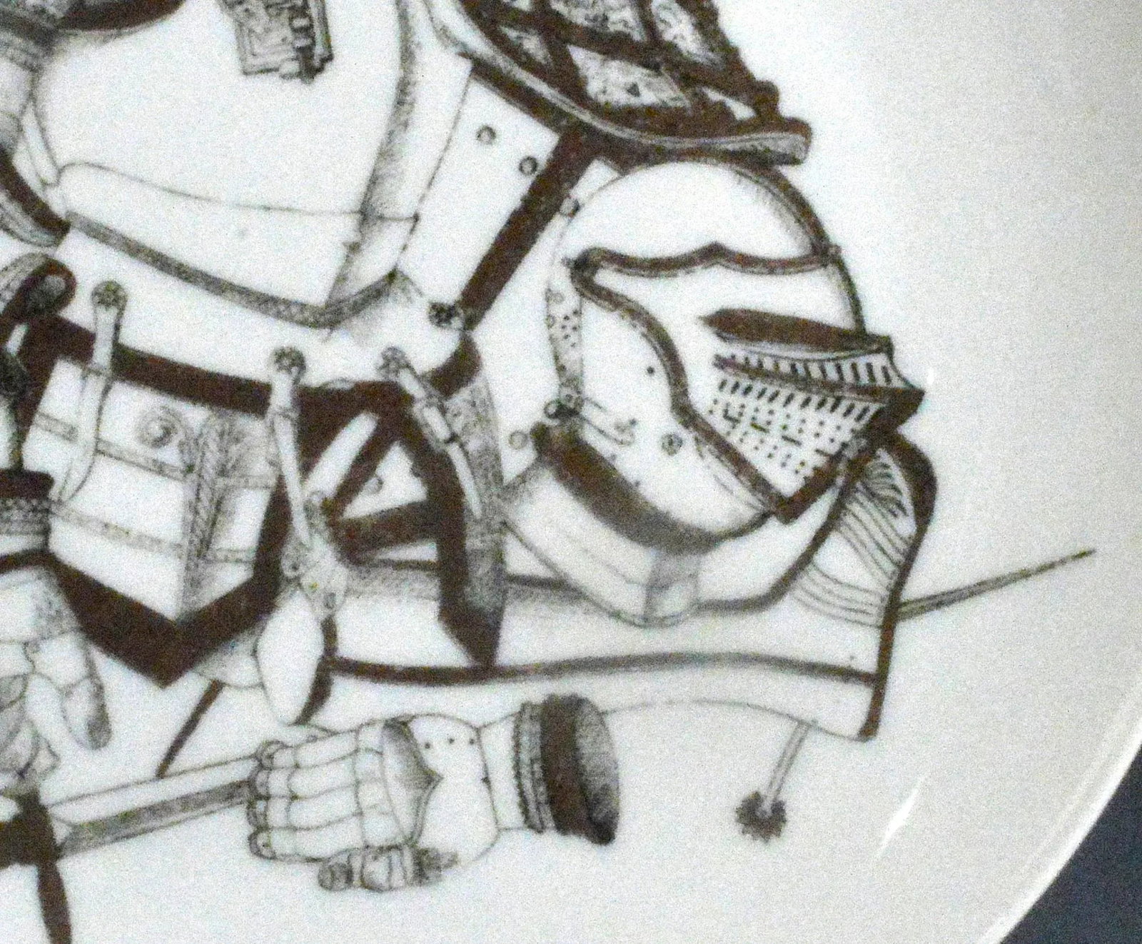 1960s Vintage Piero Fornasetti Plate With Coats of Armour, Armature Pattern,#4 in Series - 5