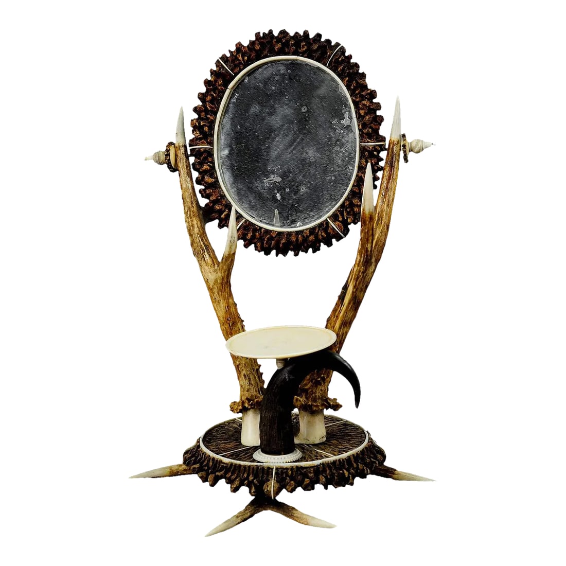 1840s Antler Dressing Table Set With Mirror (1 of 6)