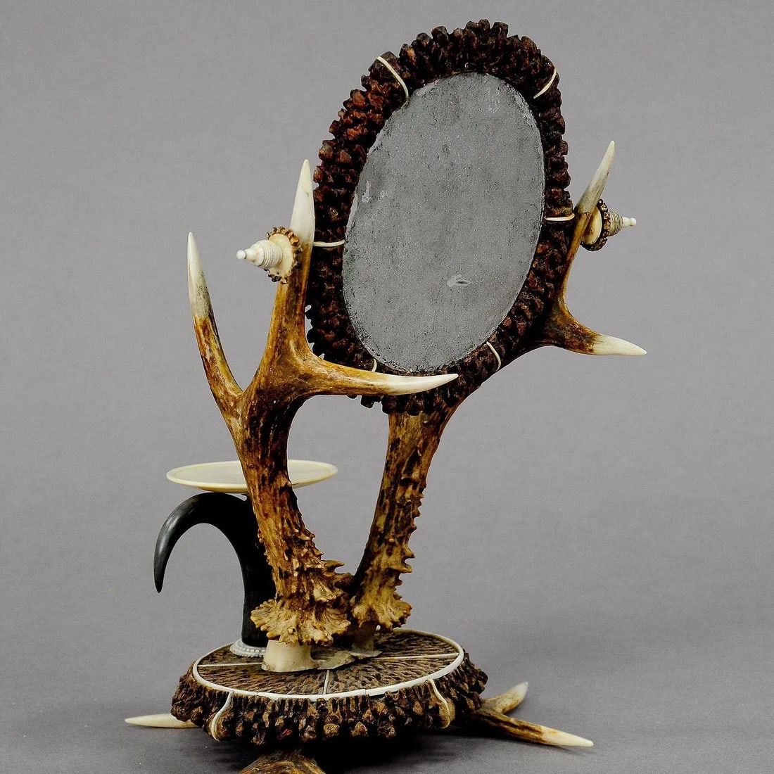 1840s Antler Dressing Table Set With Mirror - 2