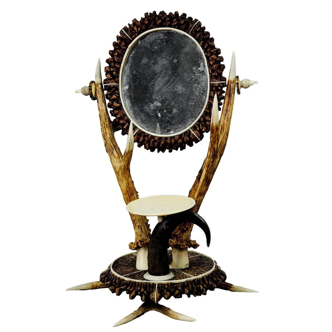 1840s Antler Dressing Table Set With Mirror - 6