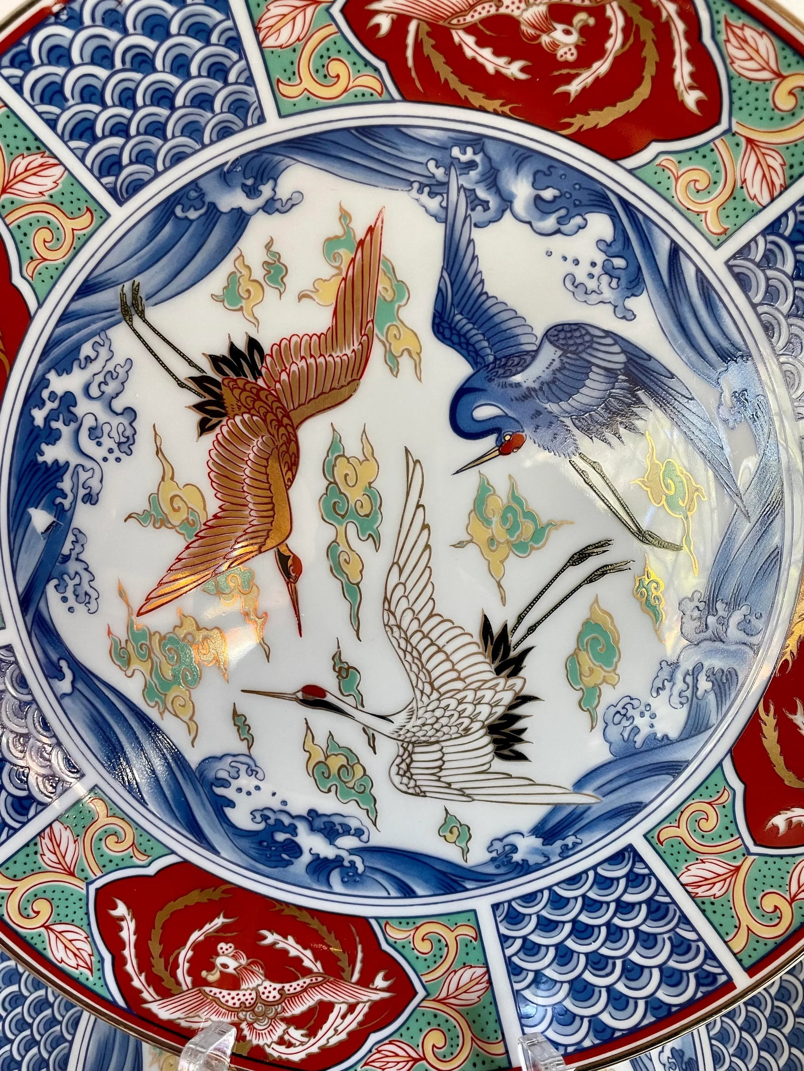 Japanese Imari Asian Crane Dinnerware and Serving Set - 19 Pieces - 6