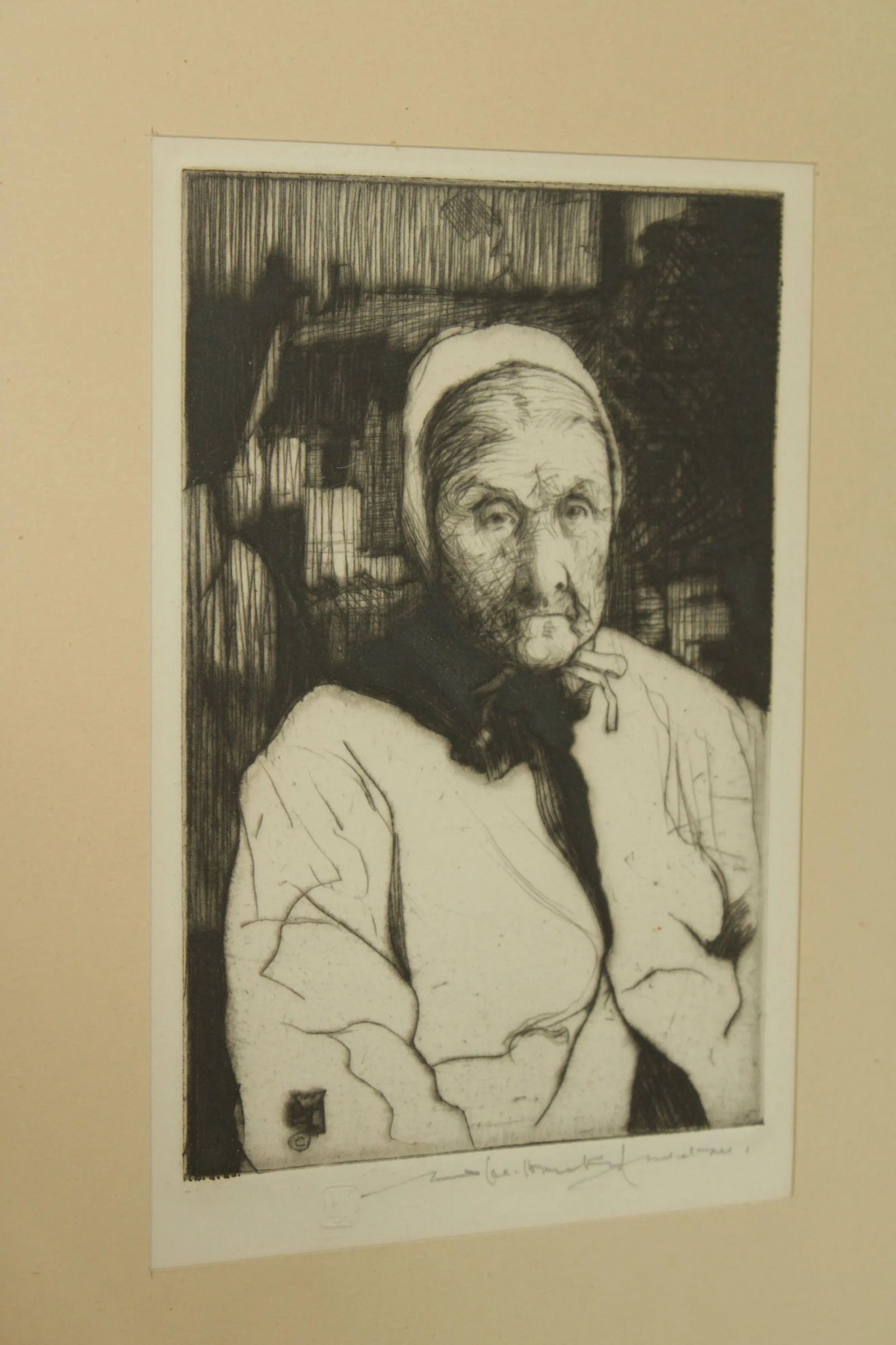 1960s Portrait of Woman Etching - 3