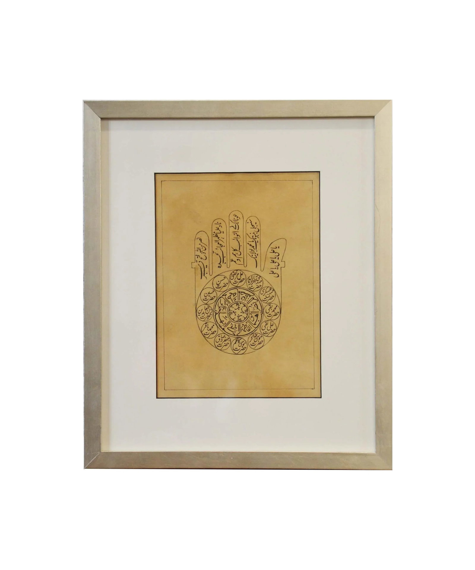 Astrological Hand-Painted on Parchment Print Depicting a Hand with Calligraphy - 2