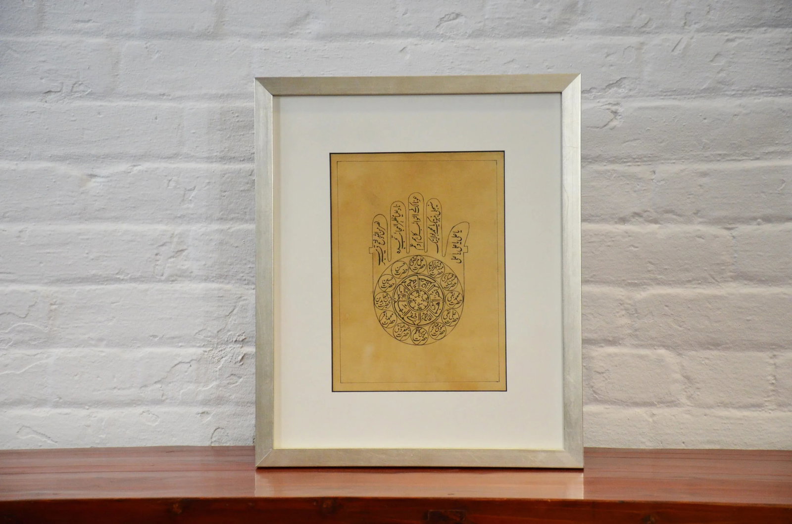 Astrological Hand-Painted on Parchment Print Depicting a Hand with Calligraphy - 4