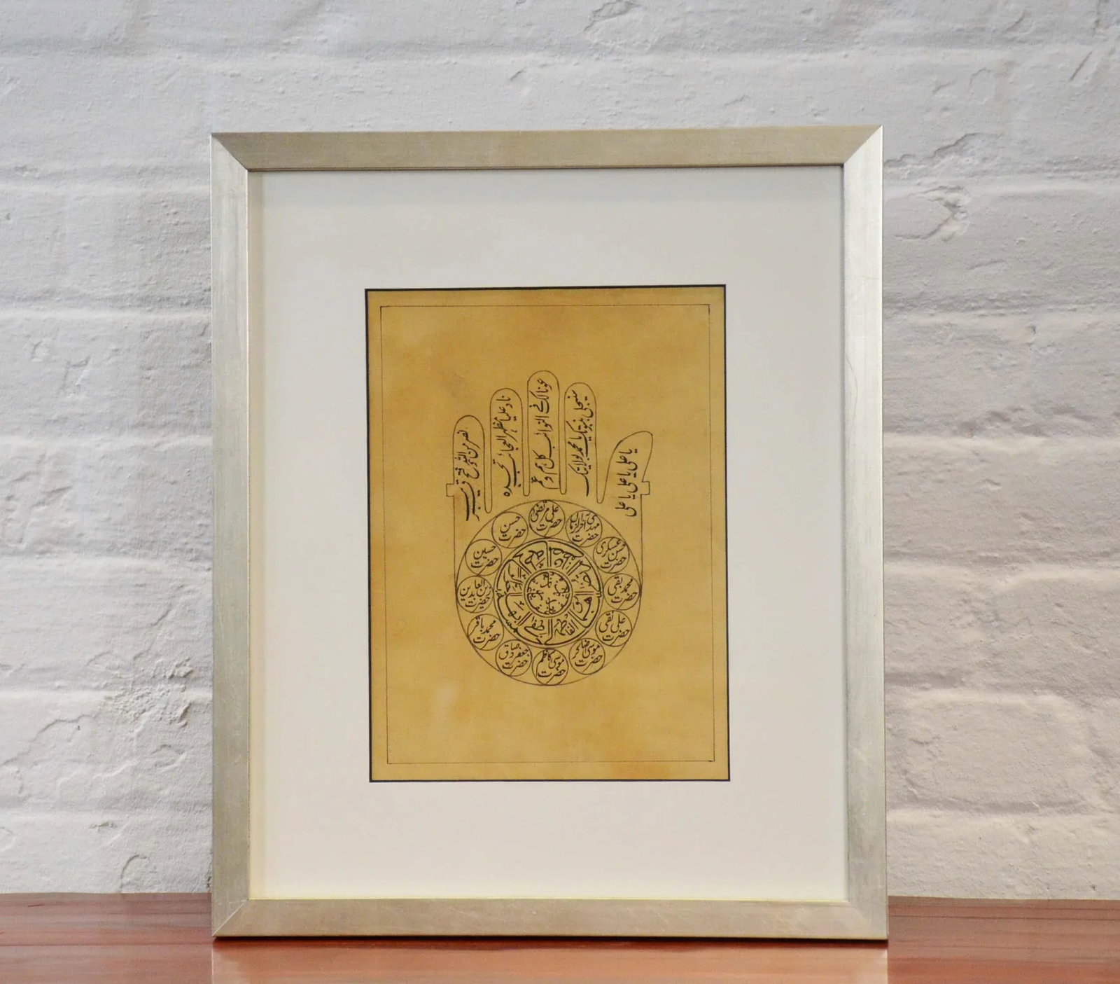 Astrological Hand-Painted on Parchment Print Depicting a Hand with Calligraphy - 6