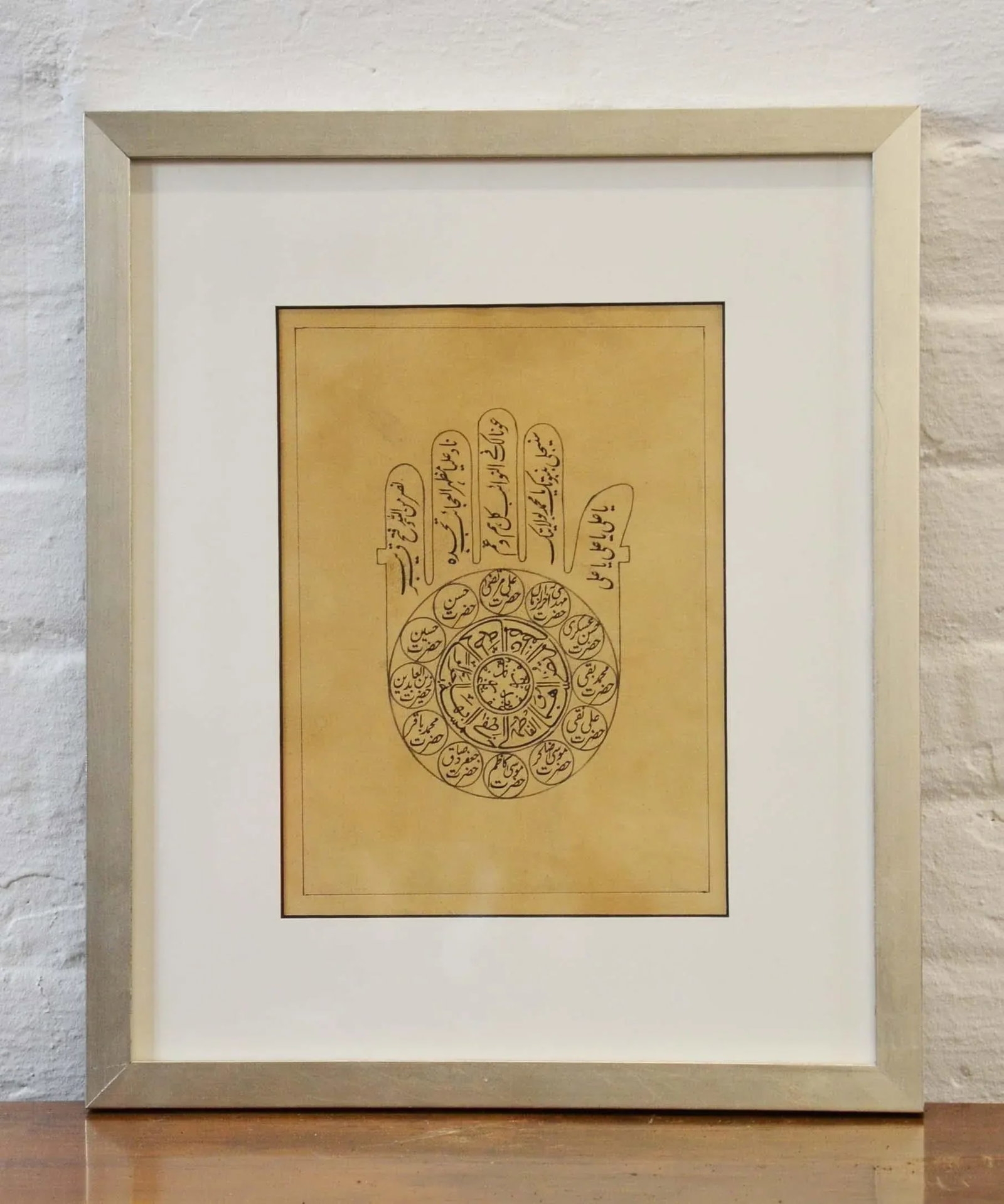 Astrological Hand-Painted on Parchment Print Depicting a Hand with Calligraphy - 7
