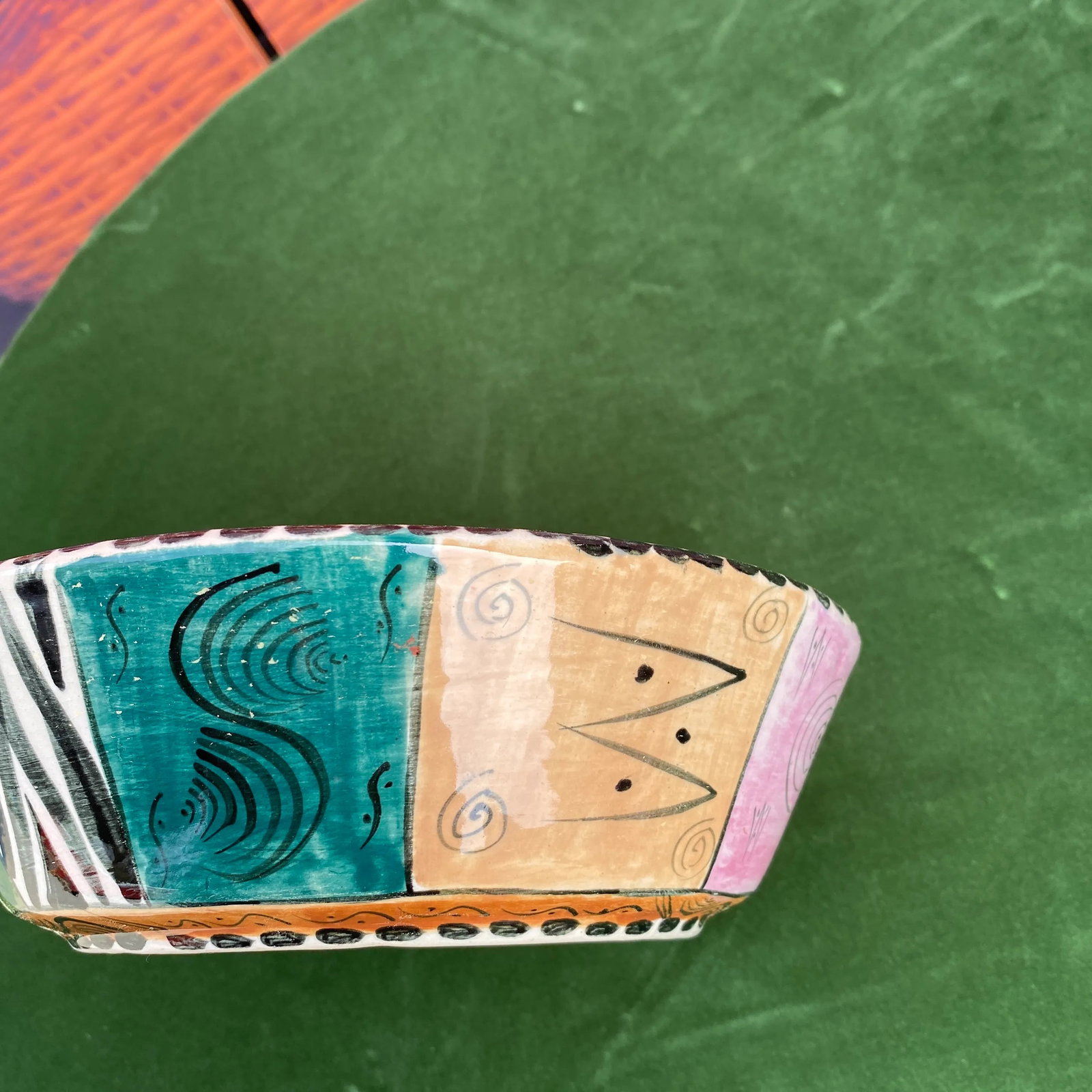1970s Hand Painted Detailed Bowl - 7