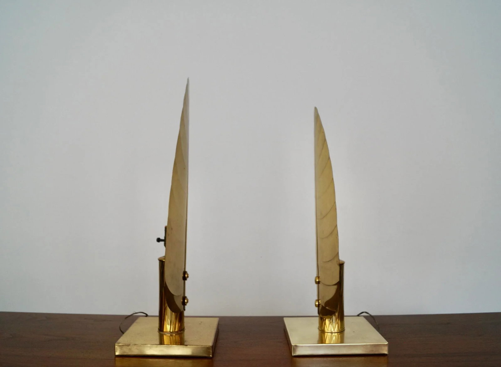 1960's Hollywood Regency Brass Table Lamps - a Pair - 3