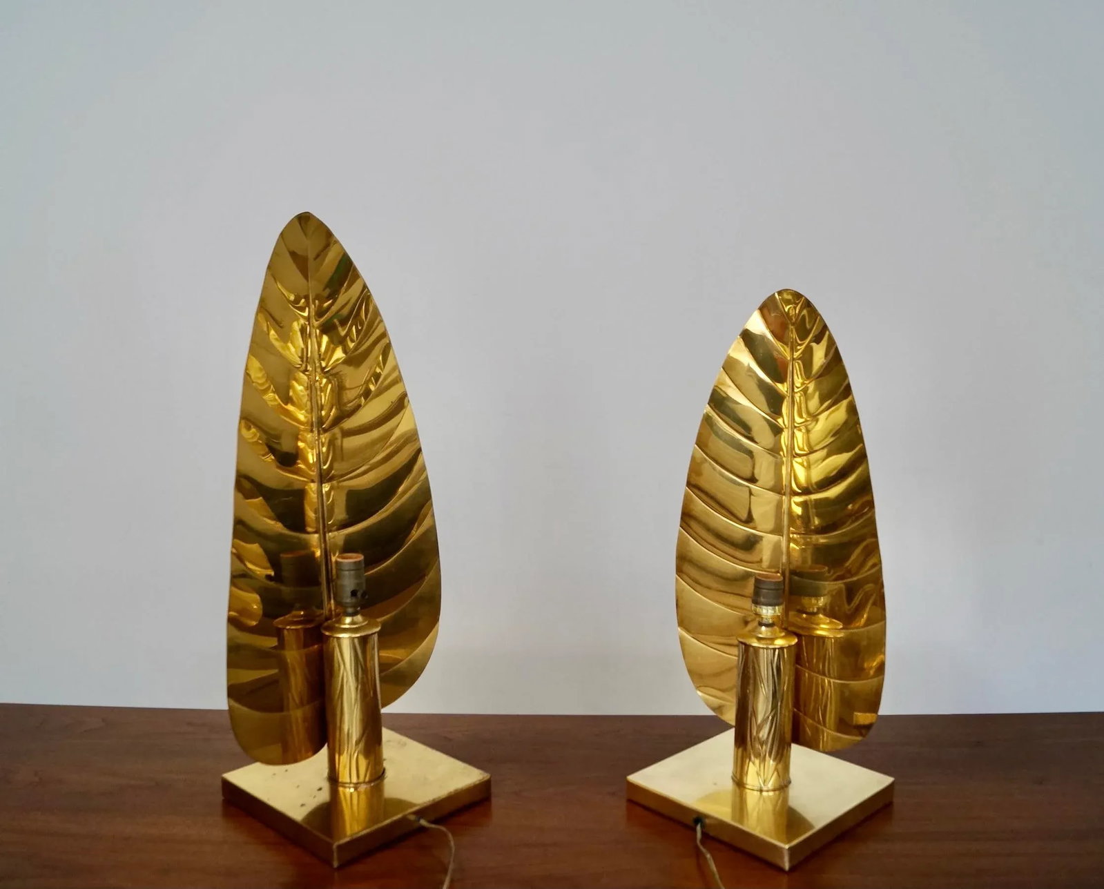 1960's Hollywood Regency Brass Table Lamps - a Pair - 4