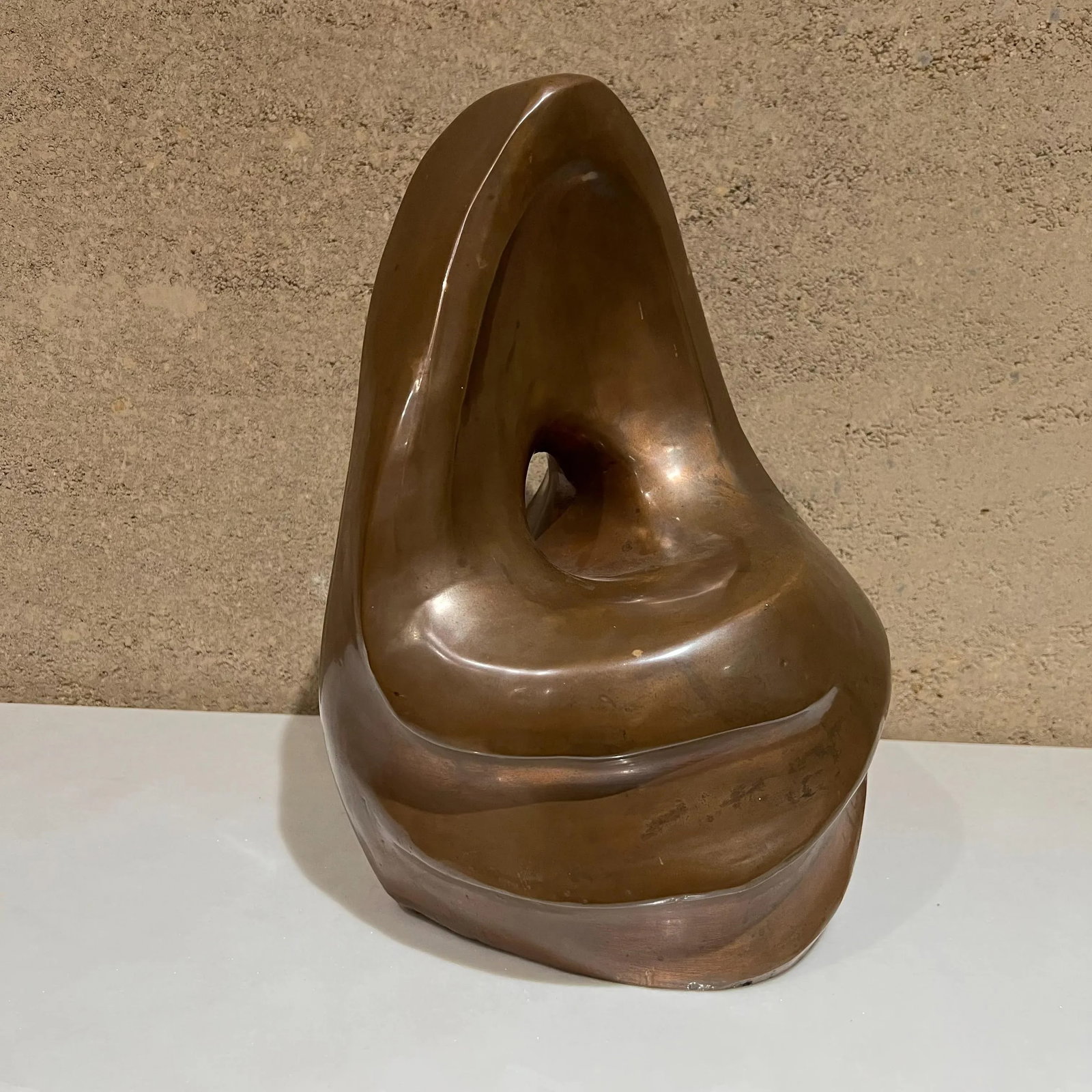 1980s Post Modern Art Copper Table Sculpture Signed Organic Mid-Century Modern - 11