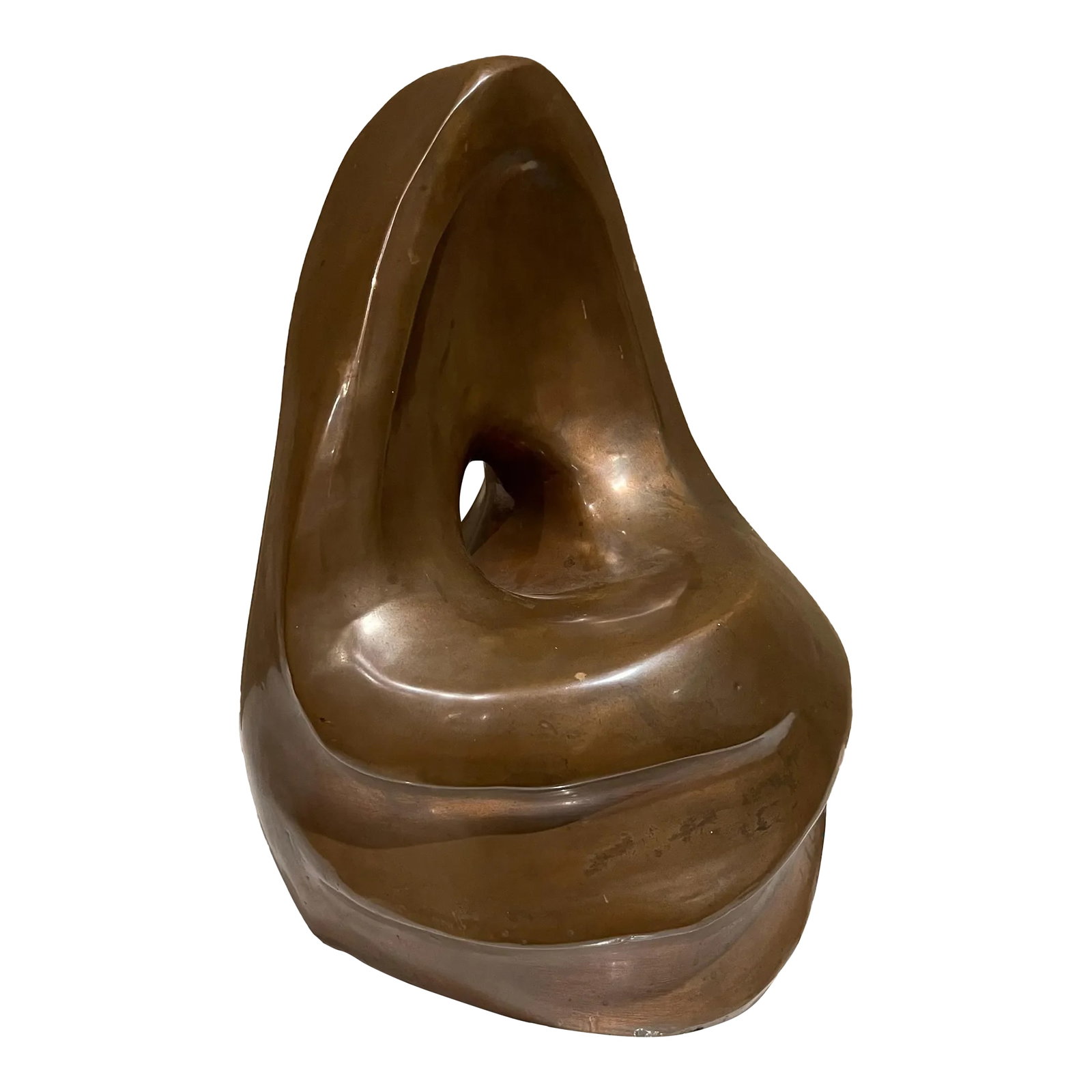 1980s Post Modern Art Copper Table Sculpture Signed Organic Mid-Century Modern: For your consideration, a post-modern table art sculpture. Sculpture in copper. Signed "I U Arte". Organic modern form. Dimensions: 13.25" H x 9" W x 10" D Please visit take a look at our listings, we