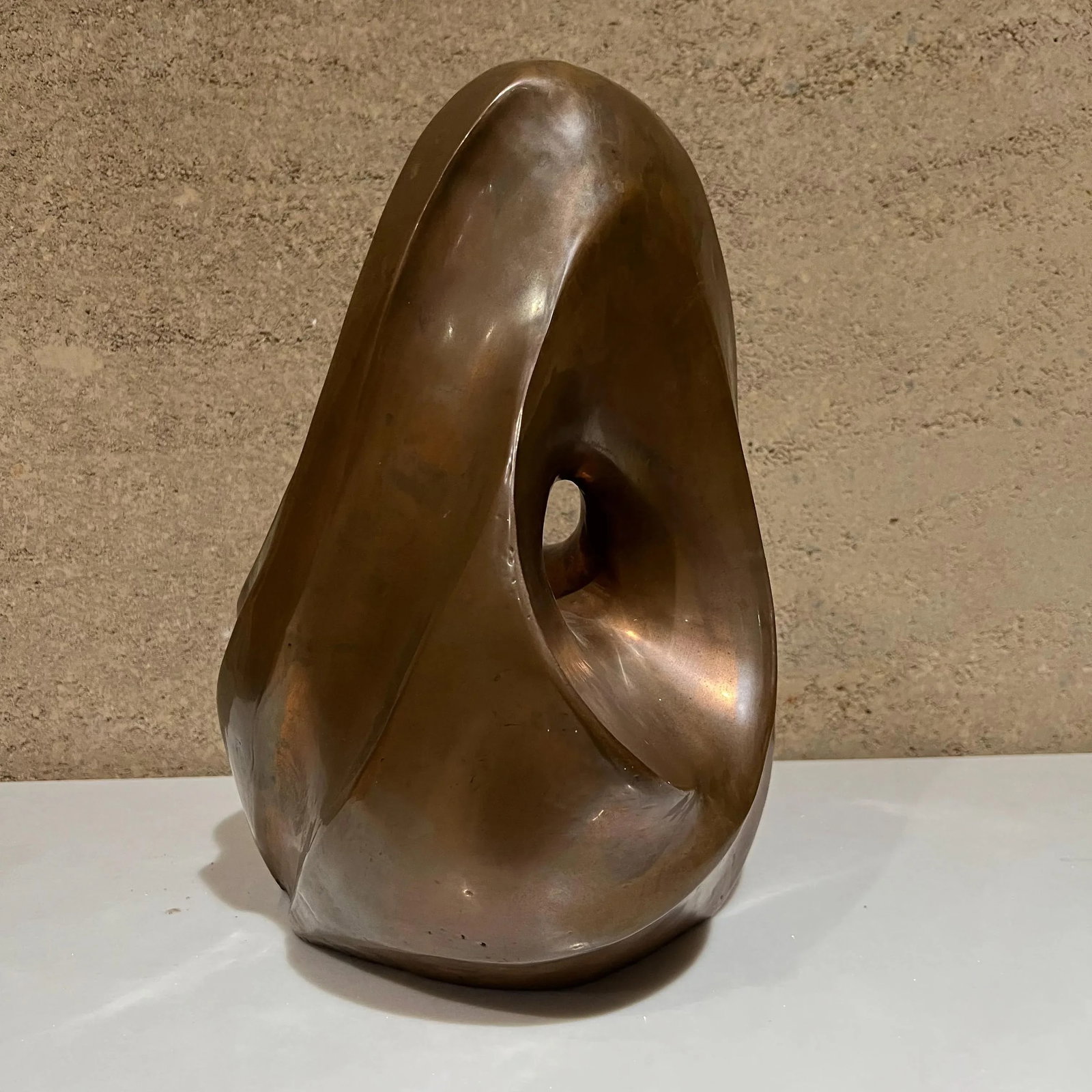 1980s Post Modern Art Copper Table Sculpture Signed Organic Mid-Century Modern - 2