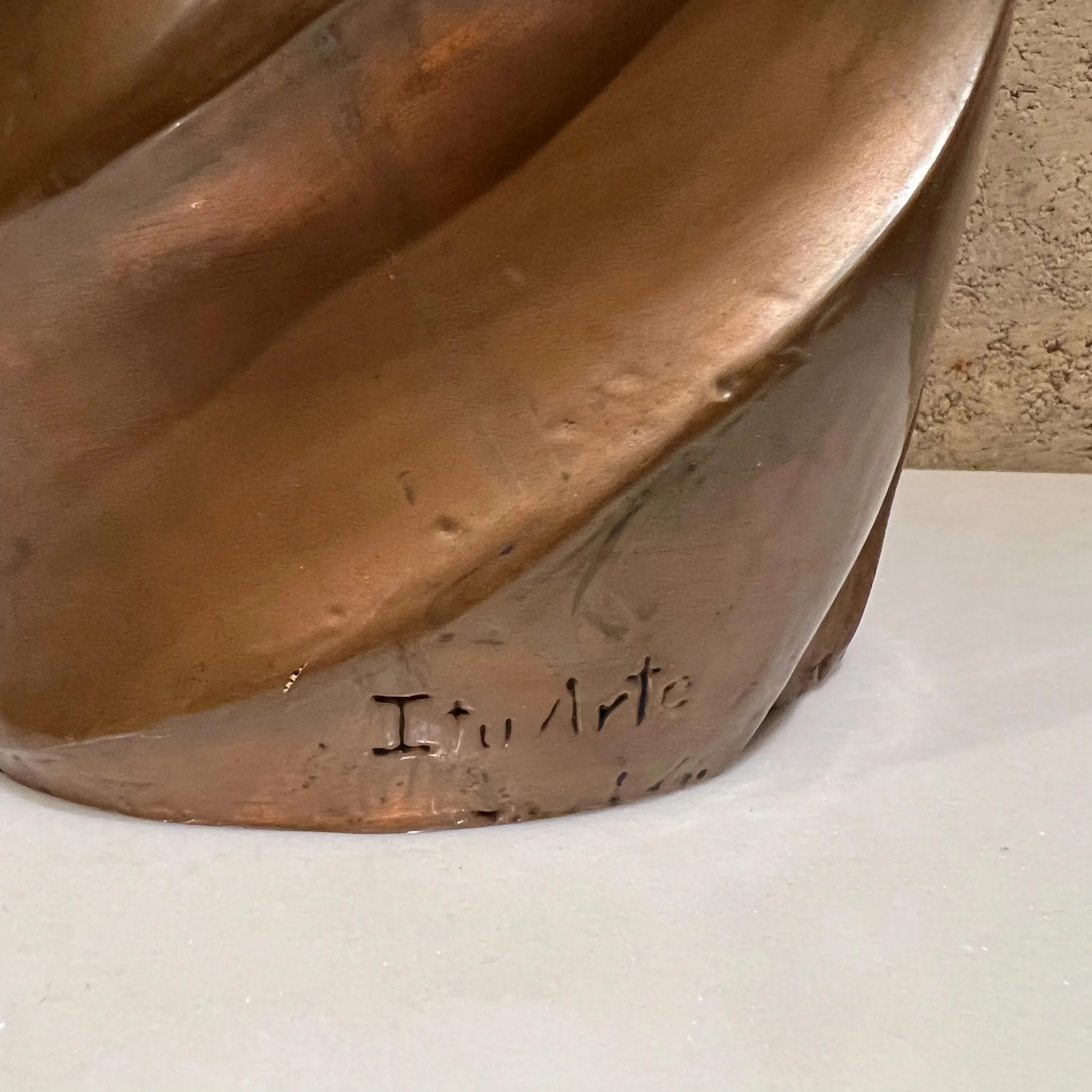 1980s Post Modern Art Copper Table Sculpture Signed Organic Mid-Century Modern - 7