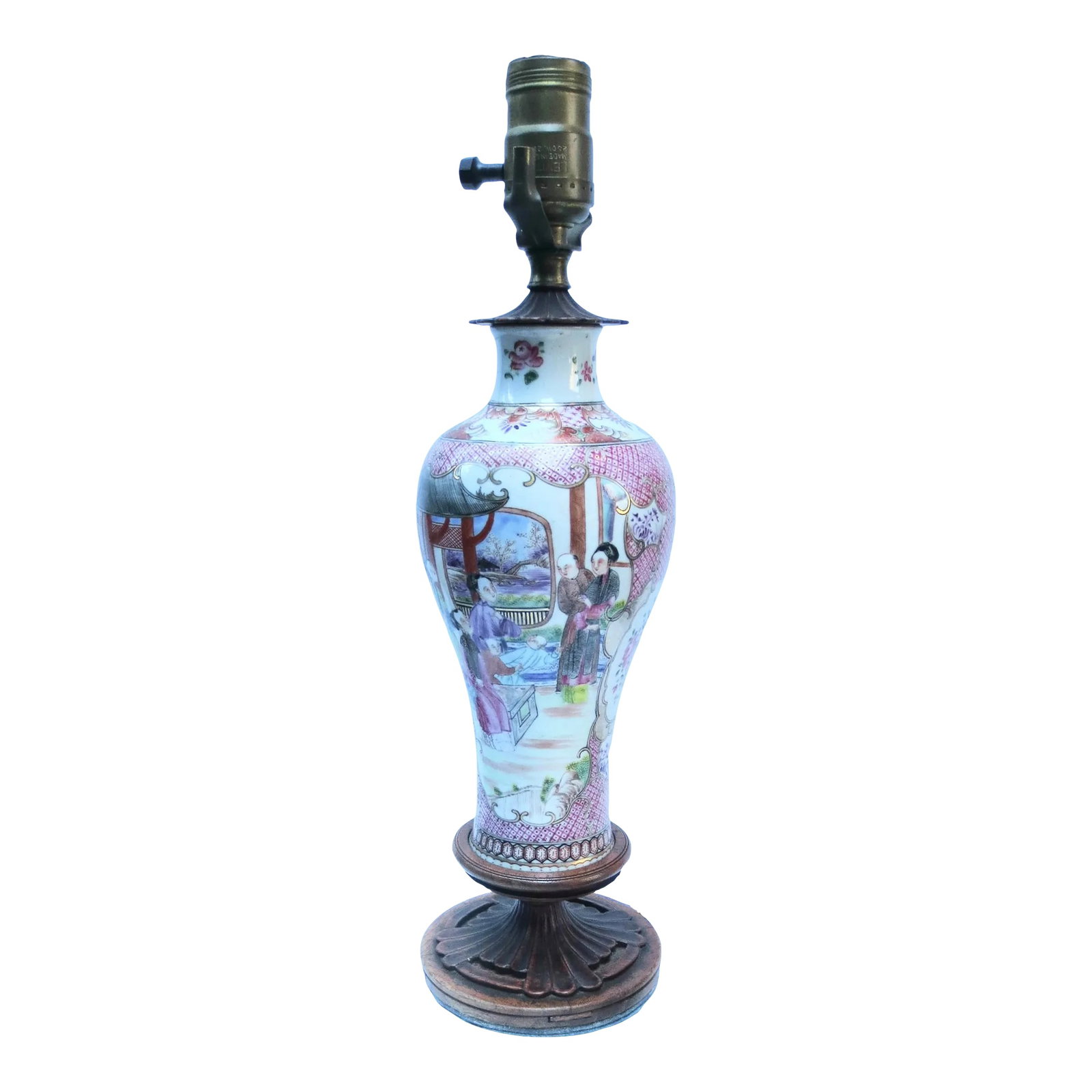 1920-30s Chinese Porcelain Vase Mounted Lamp (1 of 12)